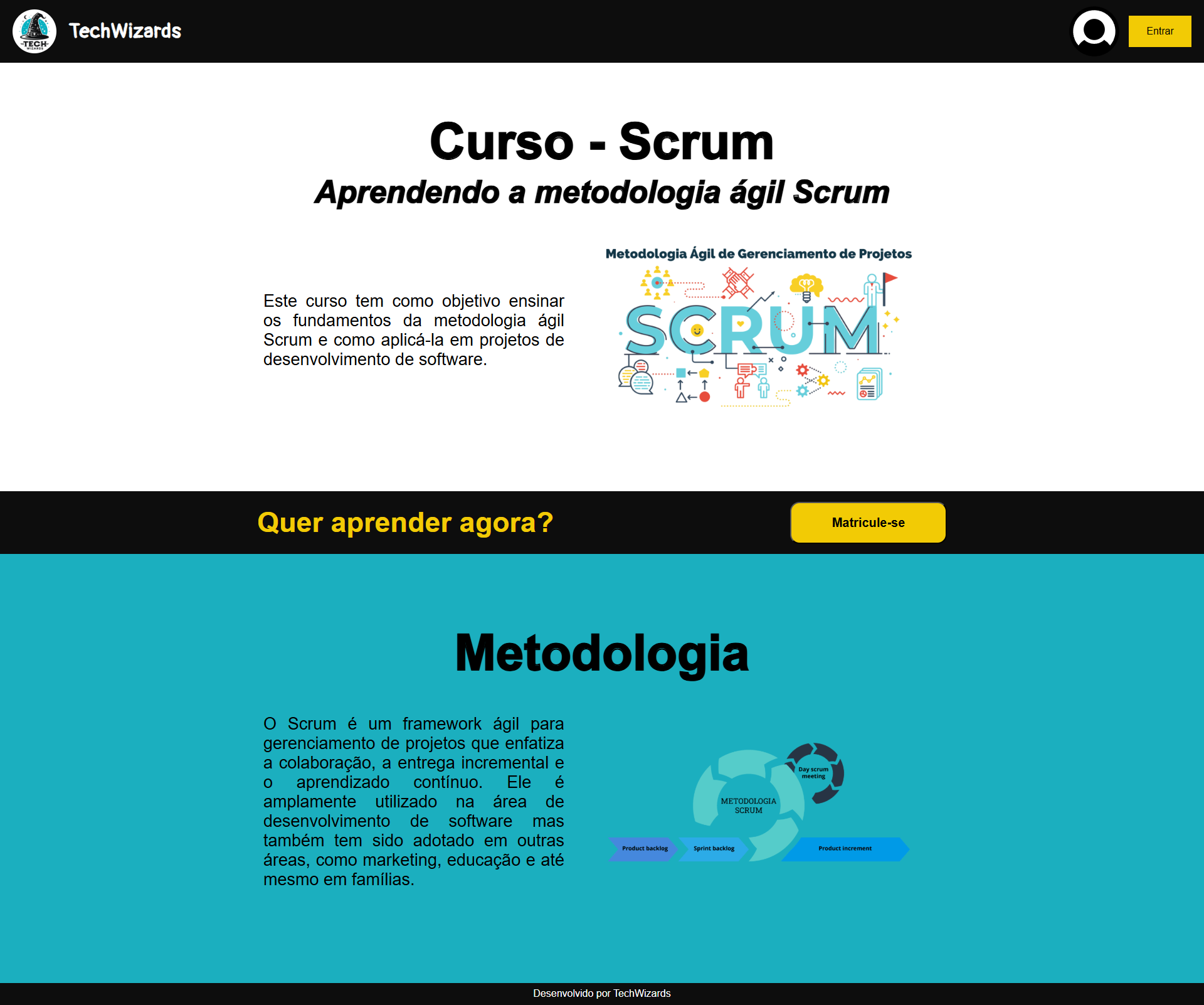 Capa do projeto Site de Metodologia Scrum
