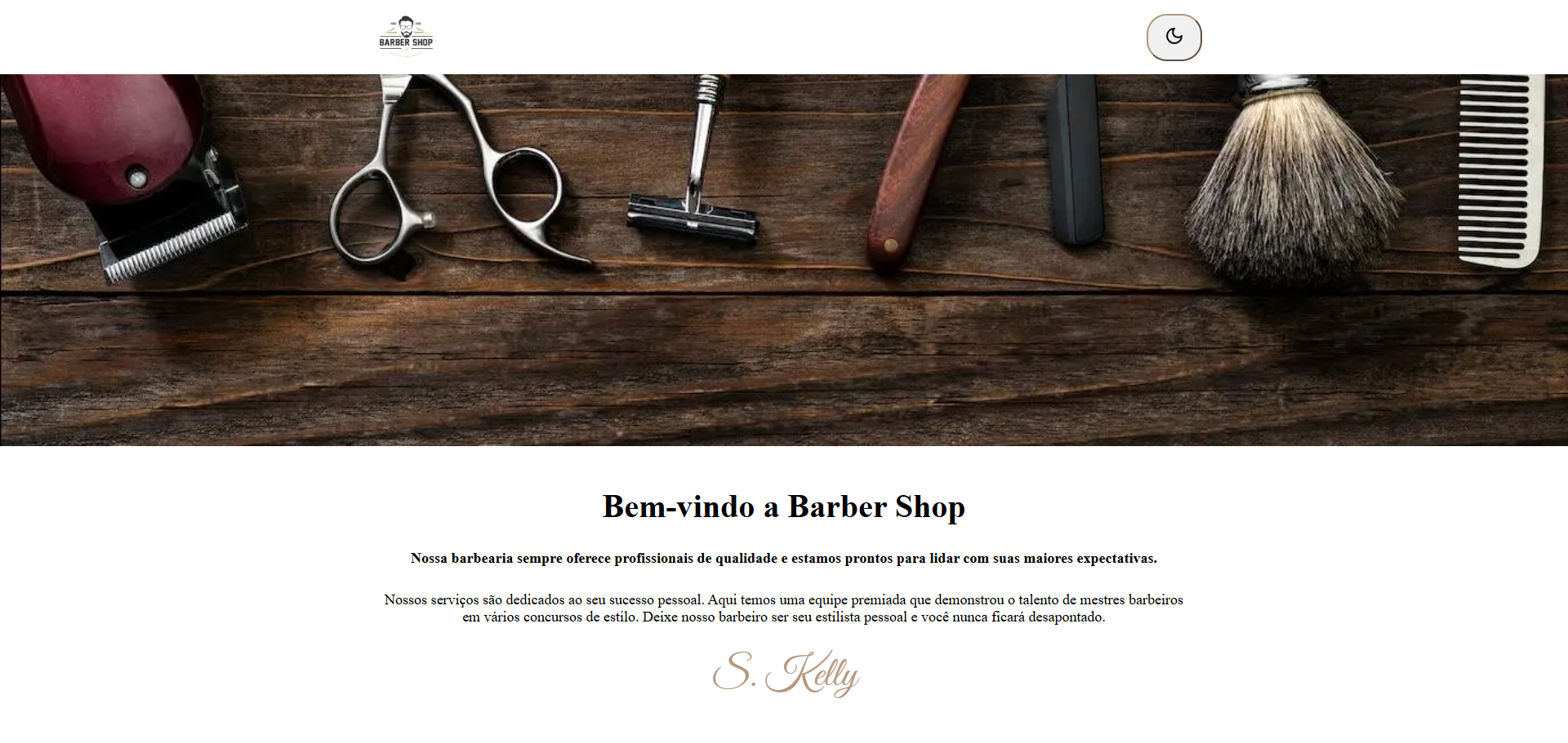 Capa do projeto Landing Page Barbearia